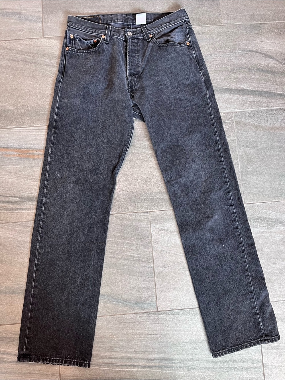 Vintage Levi’s 501 Faded Black Jeans 33x34 Y2K 100% Cotton Made in Mexico Denim